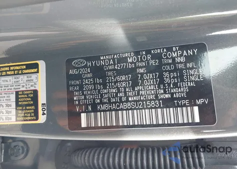 2025 Hyundai Kona Se from USA, damaged, VIN KM8HACAB8SU215831
